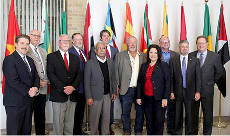 The Members of Breedlove's Board in the Hall of Nations at Texas Tech University
