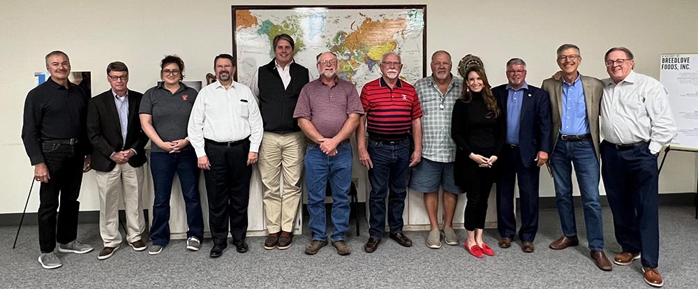 The Members of Breedlove's Board assembled at the plant in Lubbock.